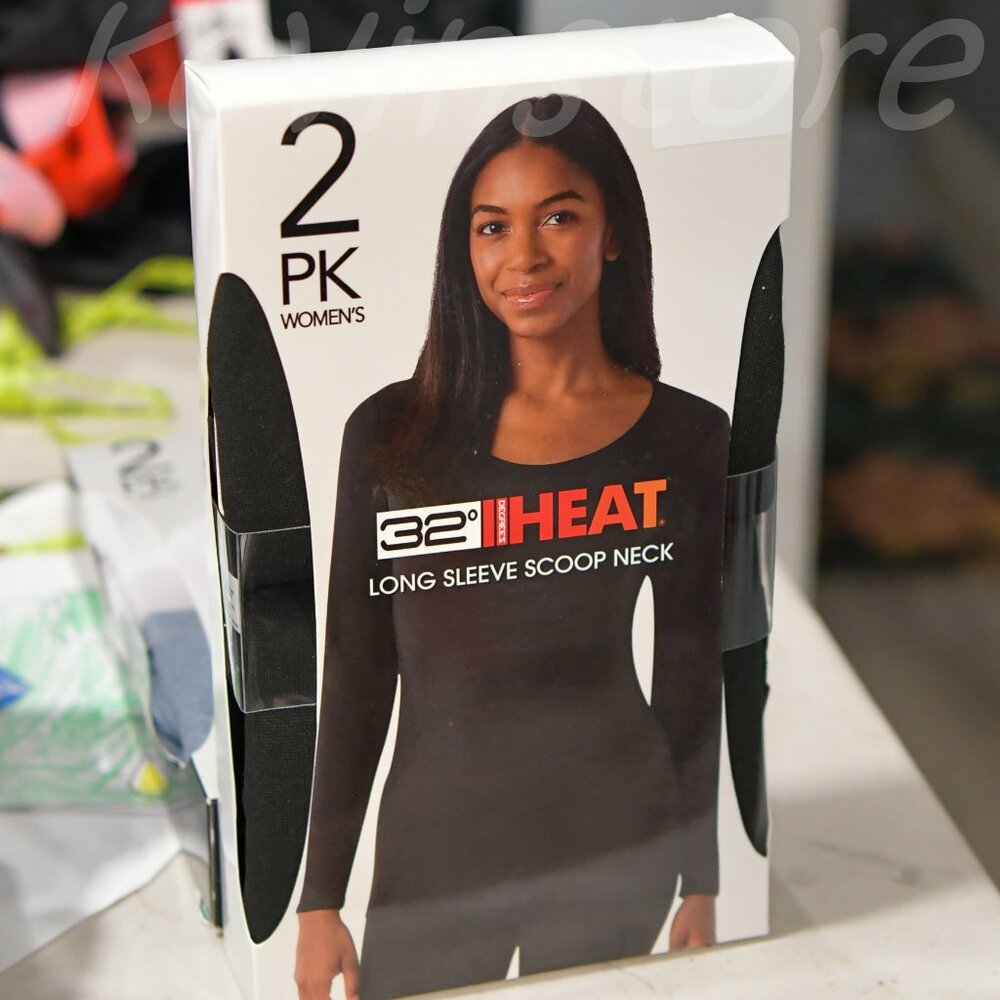 32 degrees 2-pack WOMEN'S HEAT LONG SLEEVE SCOOP NECK
